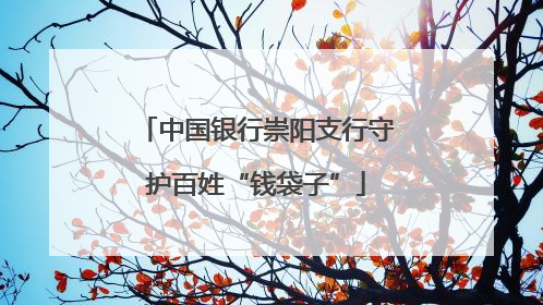 中国银行崇阳支行守护百姓“钱袋子”